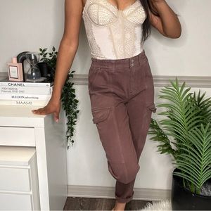 🍂Womens PacSun Brown Elastic Waist Cargos